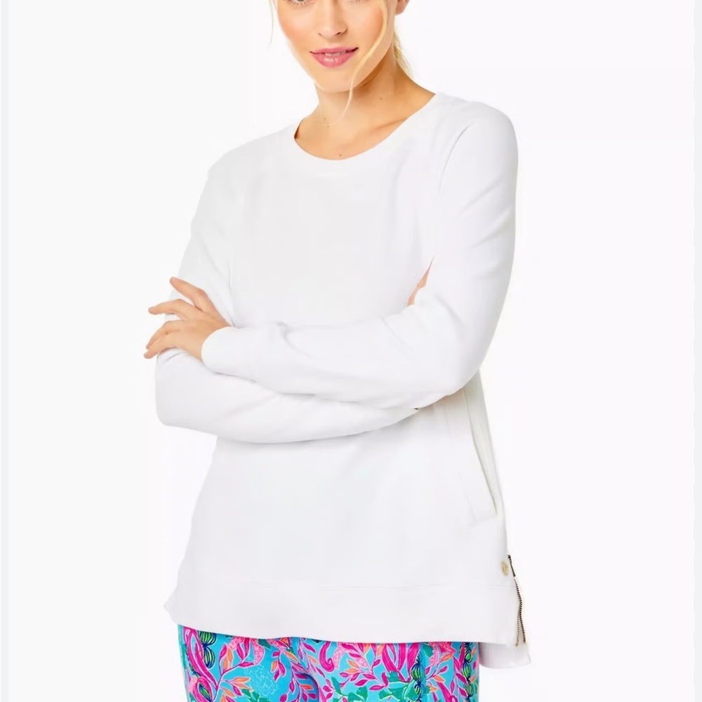Lilly Pulitzer White Top with Pink and Blue Pants